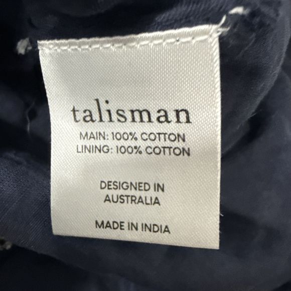 Talisman Dress Womens Medium Empire Waist V‎ Neck Lantern sleeves Pleasted Beach - Picture 11 of 13